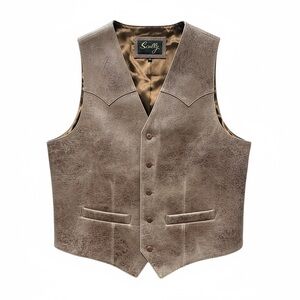 Scully Western Mens Lambskin Button Front Vest Brown Size 44